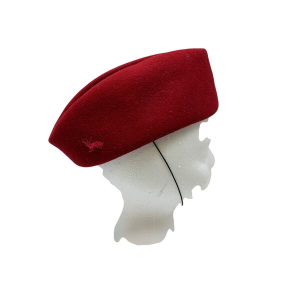 Vintage Red Doeskin Wool Hat Womens Geo W Bollman Bow Mid Century Holiday - Picture 6 of 9
